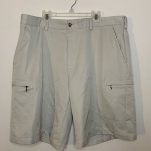 Men’s IZOD khaki golf shorts.